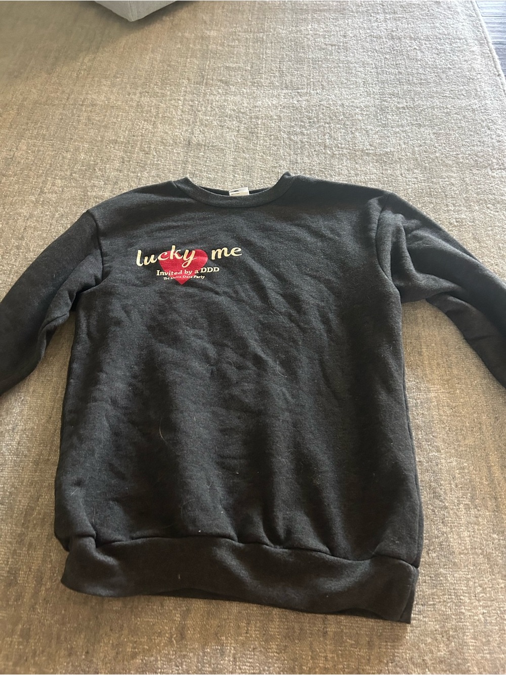 Women’s Black 'Lucky Me' Crewneck Sweatshirt Tri Delta